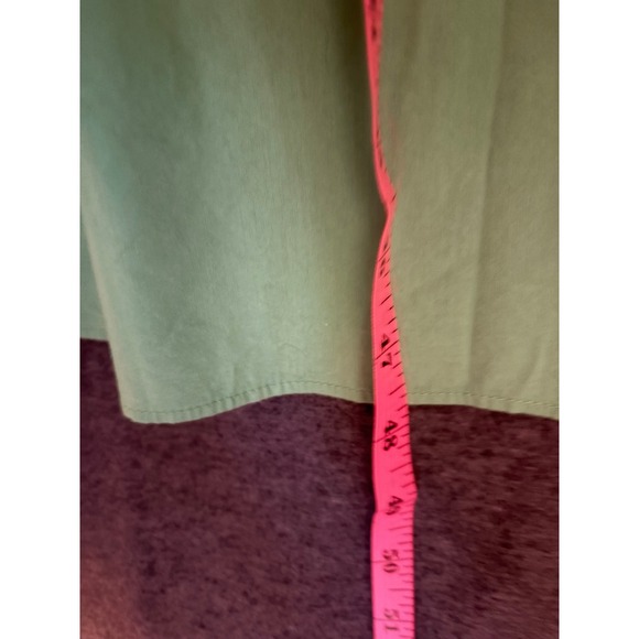 New LOFT Kelly Green Puff Sleeve Tiered Midi Dress Button Front Casual Size 4 - Picture 7 of 9